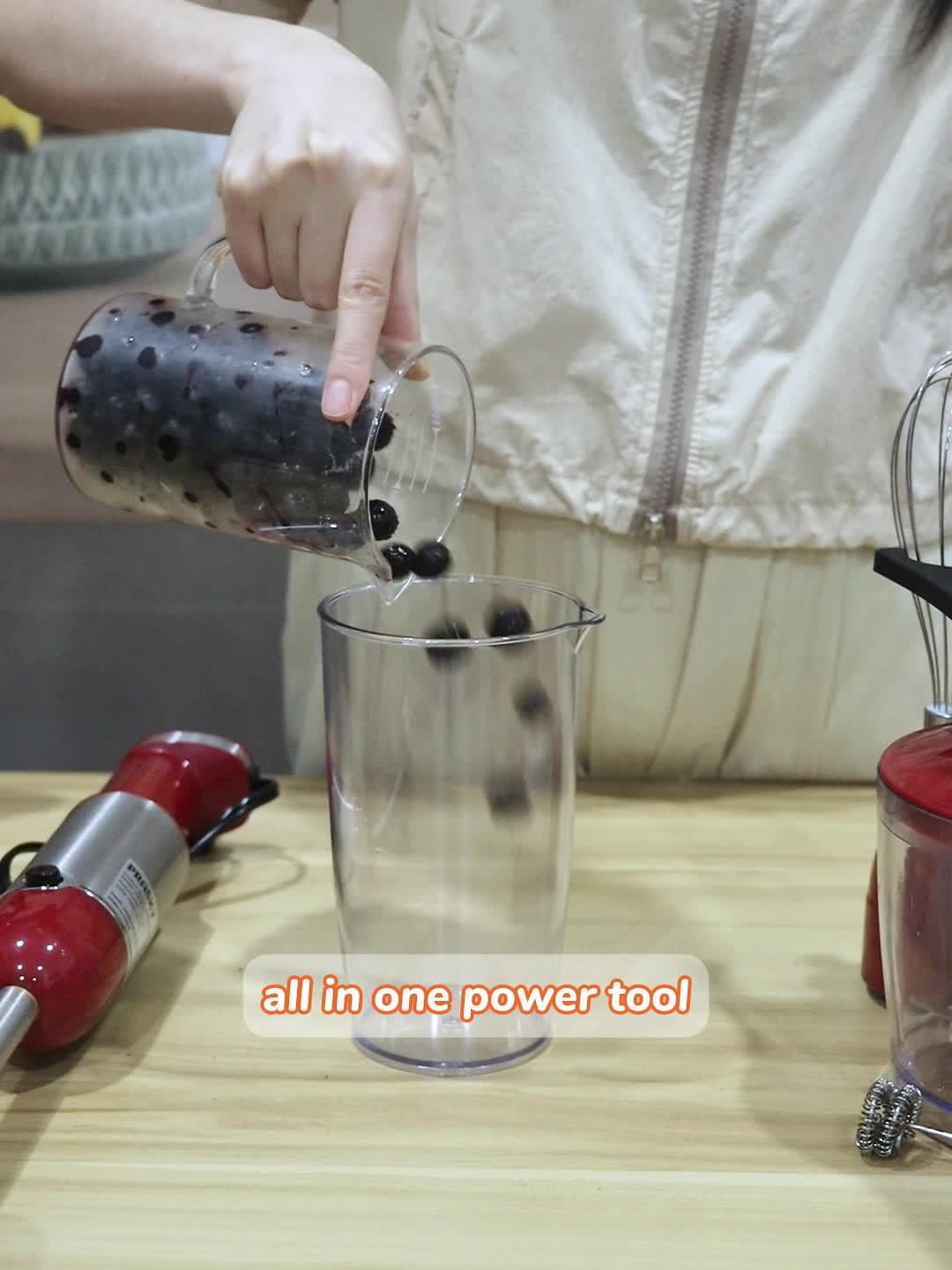 5-in-1 Handheld Immersion Blender, Heavy Duty Motor with Multi-Attachments, Ergonomic Handle, Includes Whisk & Chopper, 120V US Plug, Versatile Kitchen Blending & Whipping Tool