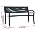 thumbnail image 4 of vidaXL Garden Bench Black 120 cm Steel, 4 of 5
