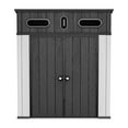 thumbnail image 3 of Uforic 6x6 ft Outdoor Polymer Storage Shed Unit w/Viewing Panels, Base, Dual Entryways for Equipment, Bicycles, Gray, 3 of 9