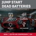 thumbnail image 2 of Schumacher Electric 800A Car Battery Jump Starter and Portable Power Station, 150-PSI Compressor, 12V DC and USB Charging, For 12V Batteries, SJ1583, 2 of 8