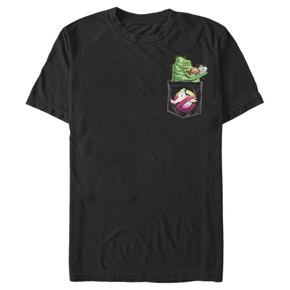 Men's Ghostbusters Pocket Slimer Graphic Tee Black Small