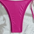 thumbnail image 6 of 3 Piece Swimsuits for Women with Cover Up Shimmer Metallic Triangle Bikini Sets Tie Side High Cut Bathing Suits Beach Outfits, 6 of 9
