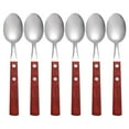 thumbnail image 1 of Miangastore Metal Tasting Spoons Red Stainless Steel 6Pcs 7.9In For Dessert Eating, 1 of 8