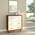 thumbnail image 5 of Alpine Furniture Flynn Mid Century Multi-function Wood Chest in Acorn-White, 5 of 5