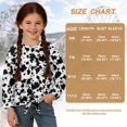 thumbnail image 7 of Xixirimido Black Cow Spot Pattern Girls Long Sleeve Shirts Casual T-shirt Loose Fit Tunic Tops Crewneck Tie-hem Blouse Tees for Fall Winter, Size 9-10, 7 of 7