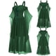 thumbnail image 2 of Vestido con tirantes finos, escote en V y mangas de mariposa con cordones para mujer - Vestido midi evasé para fiesta/playa - Poliéster, diseño estampado, L-XXXXL, 2 of 2