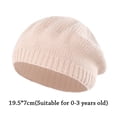thumbnail image 2 of Autumn Winter Warm Soft Casual Artist Painter Cap Beanies Cap Baby Beret Hat Knitted WHITE, 2 of 8