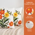 thumbnail image 2 of REGALWOVEN Floral Embroidered Decorative Throw Pillow Covers Set of 2, Farmhouse Flower Pattern Flower-6 18" x 18", 2 of 7
