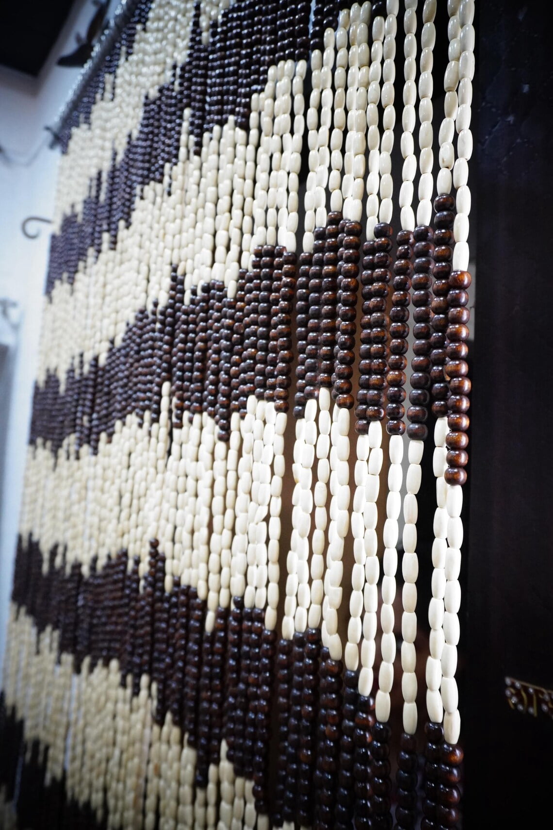 Handcrafted Wooden Beads Curtain: Bohemian Home Decor
