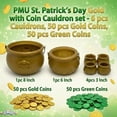 thumbnail image 6 of PMU St. Patrick's Day Gold with Coin Cauldron set - 6 pcs Cauldrons, 50 pcs Gold Coins, 50 pcs Green Coins, 6 of 7