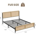 thumbnail image 2 of Boho Full Size Bed Frame with Natural Rattan Headboard and Footboard, Wooden Full Platform Bed No Box Spring Needed, Noise-Free Easy Assemble Metal Bedframe, 2 of 7