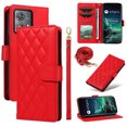 thumbnail image 1 of Motorola Edge 40 NEO Phone Case , Wallet Flip Cover Adjustable Crossbody Lanyard Magnetic Card Slots, 1 of 5