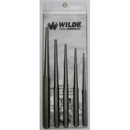 - Wilde Tool Plt 5.Np/Vp 5-Piece Long Taper Punch Set Natural Finish-Vinyl Pouch