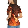 thumbnail image 3 of Honeii Magma Fire Black Dragon Print Women's Classic V-Neck T-Shirt,Womens Fashion Tops,Stylish Everyday Top for Women, Casual Summer Spring Outfits Clothes-X-Large, 3 of 5
