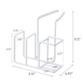 thumbnail image 7 of Yamazaki Home  Faucet-Hanging Sponge and Brush Holder, Steel, Holds 1.1 lbs - L 6.89 x W 5.51 x H  5.12 inches White, 7 of 7