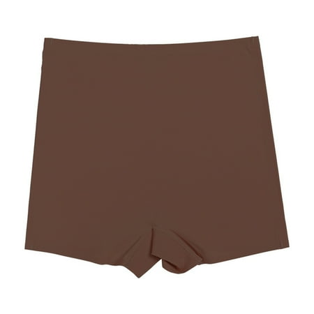 

HEVIRGO Chic Women Underpants No Hemming Flat Angle Comfortable Seamless Anti-pilling Soft Anti-septic Tummy Control Safety Pants for Inner Wear