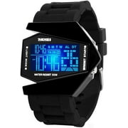 Gosasa Men Sports Military Watches Digital Airplane Shaped LED Light Waterproof Watches