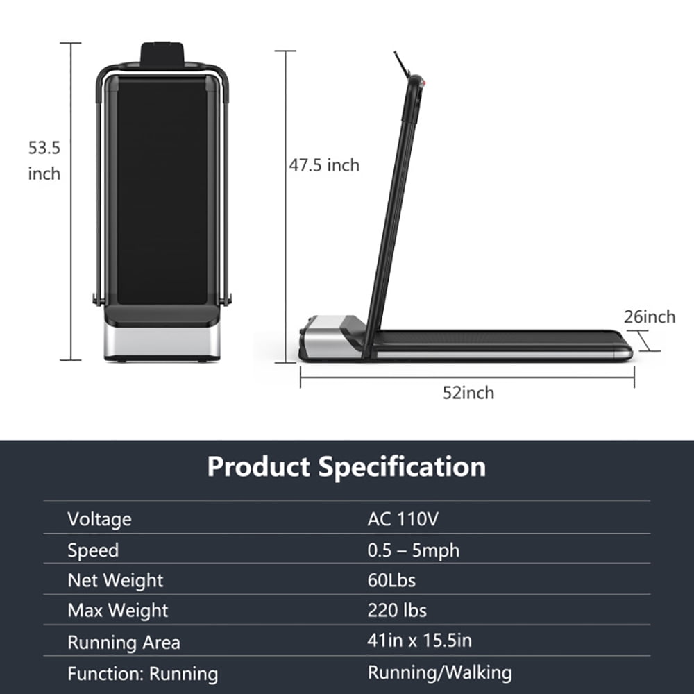 Barara King Treadmill, Electric Treadmill, Walking Jogging Machine,Ultra-thin Electric Folding Motorized Treadmill with LCD Monitor Low Noise