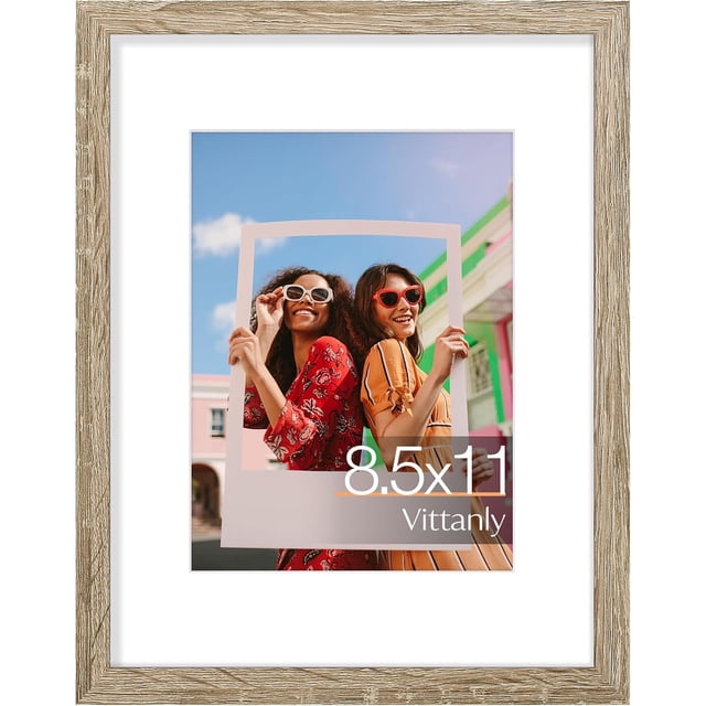 Vittanly Diploma Frame, Premium Material with Shatter Resistant Plexiglass, Display Pictures 6x8 with Mat or 8.5x11 without Mat, 8.5x11 Picture Frame for Wall or Table Top Display, Light Wood, 1 Pack