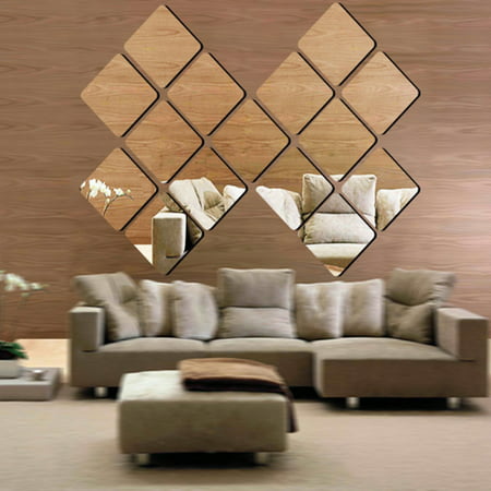 40 Pcs Self Adhesive 3d Mirror Tiles, Small Square Mirrors For Wall