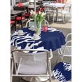 thumbnail image 6 of Outdoor Tablecloth with Umbrella Hole Zipper Coral Navy Blue Round Tablecloth 54" Waterproof Outside Table Cloth Coastal Ocean Marine Nautical Beach Patio Table Cover Tablecloths for Picnic Party, 6 of 8