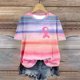 thumbnail image 1 of Fiudx Tops para Mujer Blusas Casuales de Moda para Mujer, Camiseta Estampada con Cuello Redondo, Camisetas de Manga Corta, 1 of 4