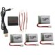 thumbnail image 3 of Partheme Novelty Toys 2 Counts 4PCS 3.7V 220mah Battery Combined With 4 And 1 Charger For Drone As shown, 3 of 8