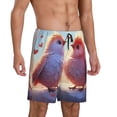 thumbnail image 2 of Balery Heart Sky Bird Couple Pantalones cortos de pijama de punto de algodón para hombre con cinturilla y bolsillos-X-Large, 2 of 6