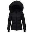 thumbnail image 2 of Aboser Womens Puffer Jackets with Faux Fur Hood Winter Warm Bubble Jacket Coat Windproof Stand Collar Outerwear Full Zip Long Sleeve Coats with Pockets, 2 of 8