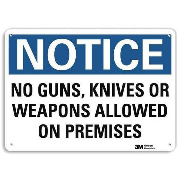 Lyle Notice Sign,10 in x 14 in,Aluminum U5-1381-NA_14x10
