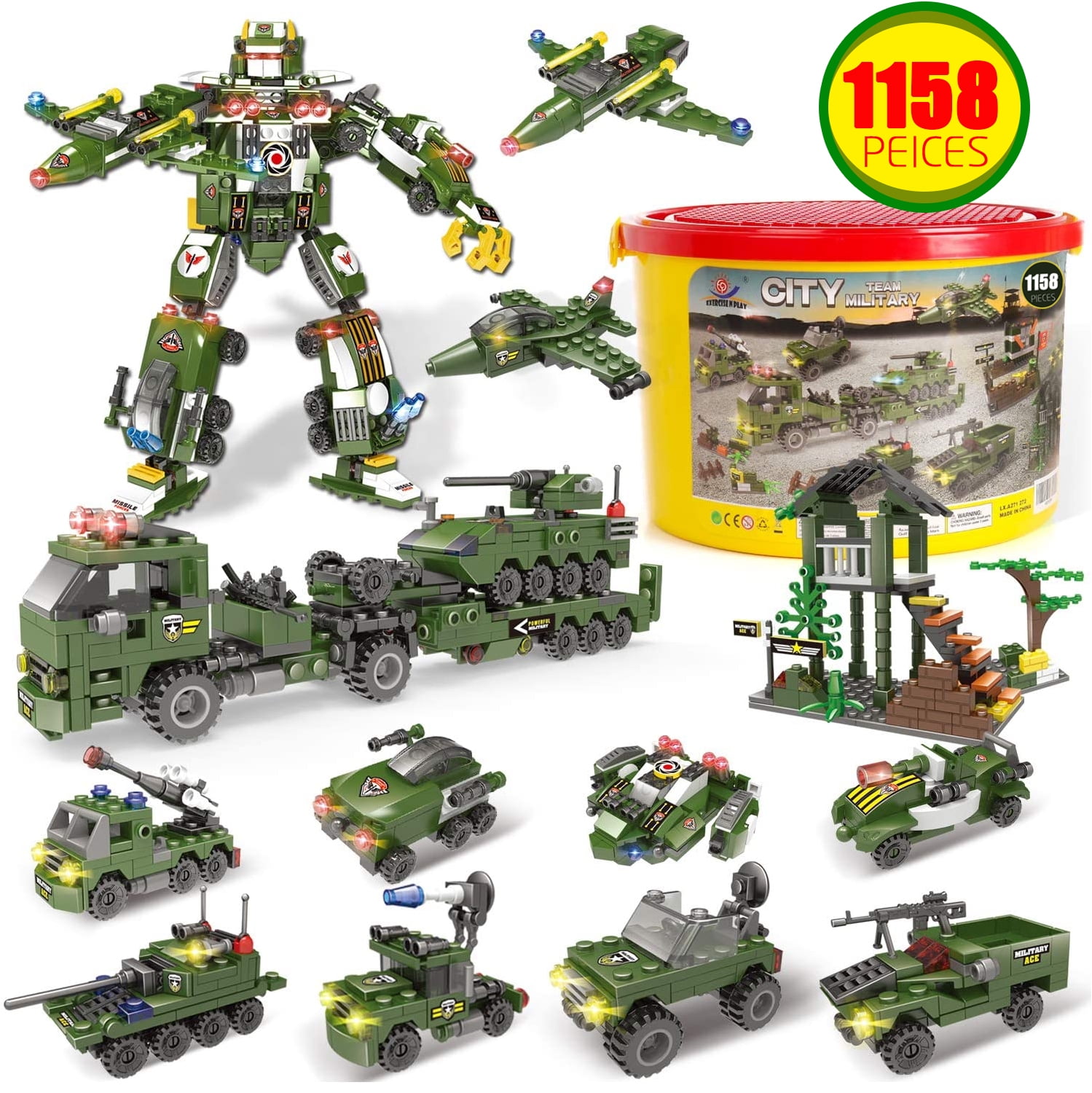 Exercise N Play Army Marine Corps War Air Force Vehicles Building