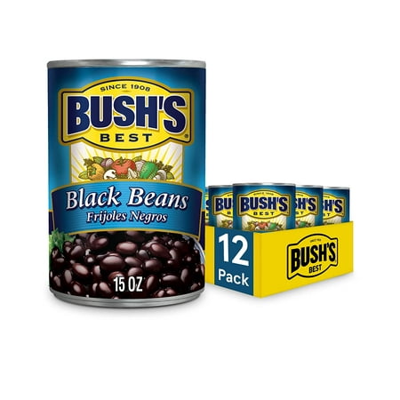 Bush's Canned Black Beans, Canned Black Beans, 15 oz Can