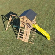 Backyard Discovery Endeavor Cedar Wood Swing Set, Slide, Play Deck, Rock Wall, Rope Ladder