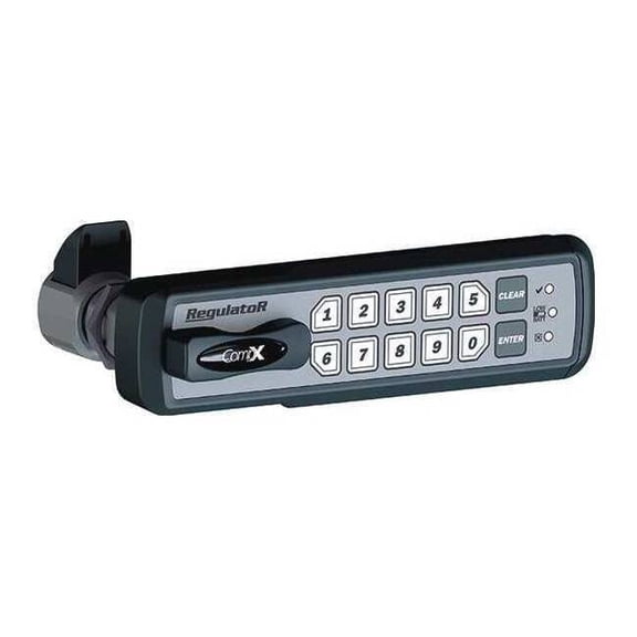 Compx Regulator Elect Keyless Lock,Keypad,1 1/2 in H REG-S-R-3-BLK