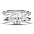 thumbnail image 1 of Beautiful Boho And hippie 1.85 Carat Oval Cut Diamond Moissanite Engagement Ring, Wedding Ring, One Matching Band in 10k Solid White Gold, Romanic Gift For Her, Promise Ring, 1 of 4