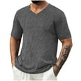 thumbnail image 2 of GuangCheng Mens Tshirts,V-Neck,Solid Color,Soft,Breathable,Lightweight Tees,Comfortable,Casual Tops,Dark Gray,Size XL, 2 of 6