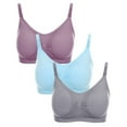 thumbnail image 2 of CFLVAEK 3 Pack Women's Nursing Sleep Bra Ultra Comfort Wireless Maternity Bras with Padded Vest Type Bralette for Pregnancy Comfy Full Coverage Nursing Maternity Bras Wine,Blue,Gray M, 2 of 10