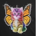 thumbnail image 4 of Old Glory Mens Rainbow Butterfly Unicorn Kitten Short Sleeve Graphic T Shirt, 4 of 6