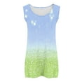 thumbnail image 6 of Uaswgudfs Tank Top for Women Sleeveless Curved Hem: Textured Striped Design, Lightweight Breathable Fabric Casual Comfort & Summer Layering Wear Blue-B 5XL, 6 of 7