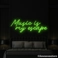 thumbnail image 2 of Glowneon Music Is My Escape Neon Sign, Music Is My Escape Led Sign, Motivation Quotes LED Light, 2 of 5