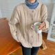 thumbnail image 1 of Rimocy - Cárdigan de cuello redondo de moda coreana para mujer, suéter de punto torcido de manga larga, abrigo para mujer, cárdigans elegantes de color liso para mujer, 1 of 6