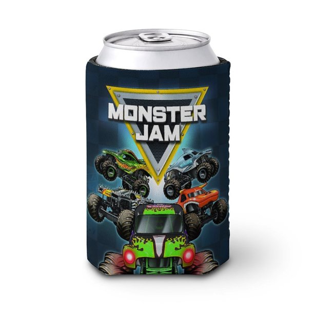 Monster Jam Funda enfriadora de latas, aislante de bebidas para mantener frías o calientes, funda térmica plegable para latas, portabebidas reutilizable
