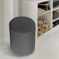thumbnail image 4 of Round Stretch Ottoman Slipcovers Footrest Sofa Cover Covers Slip Foot Stool Covers Grey, 4 of 6