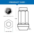 thumbnail image 2 of 24 12x1.5 Black Bulge Acorn Closed End Cone Seat Lug Nuts 1.38" Tall, 2 of 2