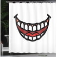 thumbnail image 3 of Ambesonne Smile Shower Curtain, Cartoon Design Open Mouth, 69"Wx75"L, Charcoal Grey and Vermilion, 3 of 4