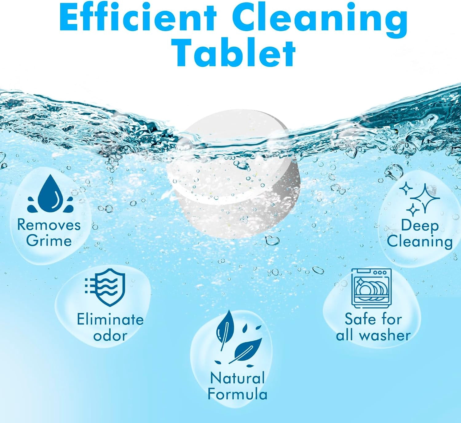 Dishwasher Cleaner and Deodorizer Tablet 25 Count, Deep Cleaning Helps Remove Limescale, Mineral Buildup Odor, Formulated to Clean Inside all Machines