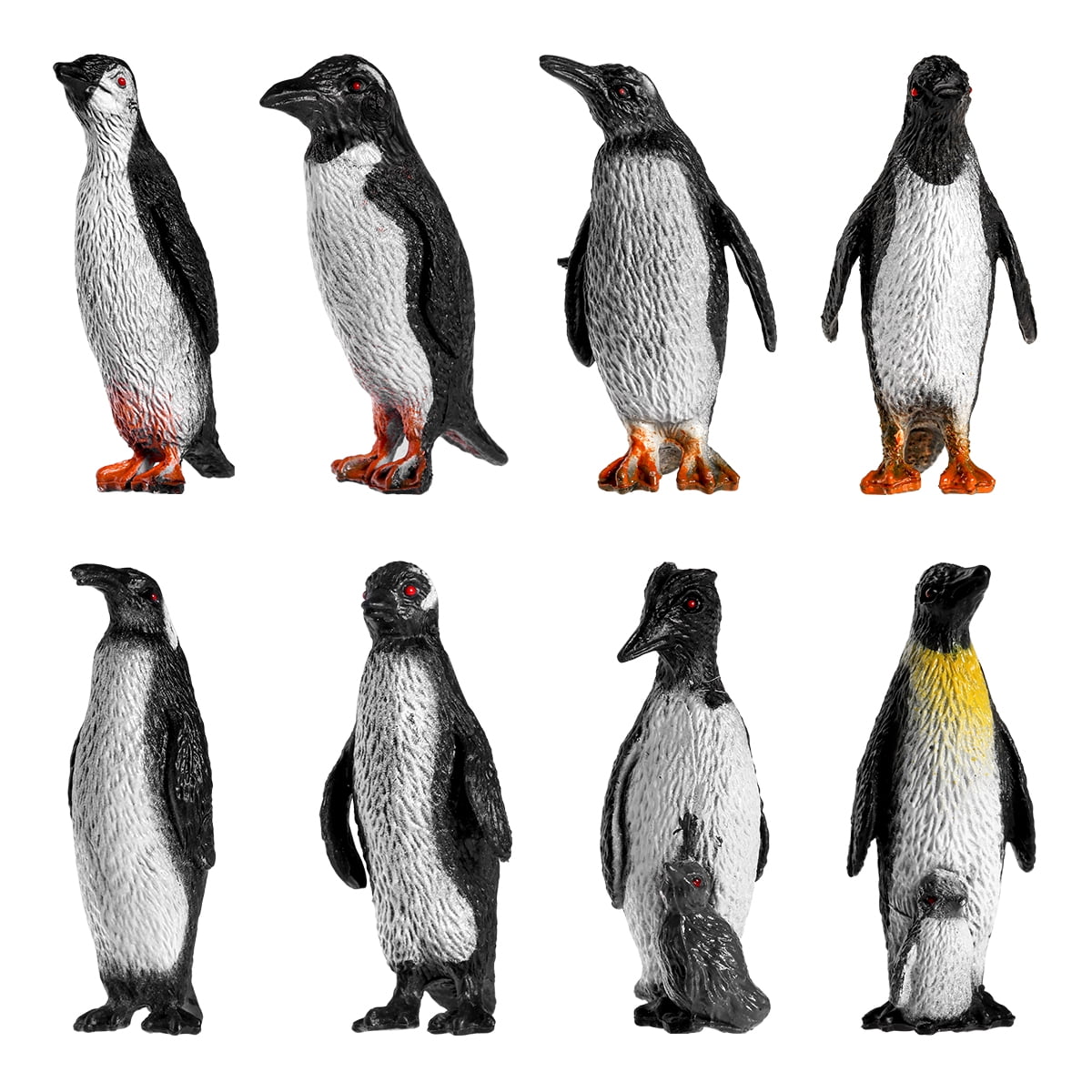 8x Mini Plastic Penguin Ocean Animal Figure Model Preschool Kids Favour Toy yN 
