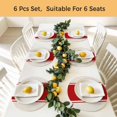 thumbnail image 5 of Red Vintage Round 15 Inch Placemats Set of 4, Geometric Stripes Simple Lines HeatResistant Non Slip Place Mats for Dining Table, Wipeable Braided Kitchen Table Mats for Housewarming, 5 of 9