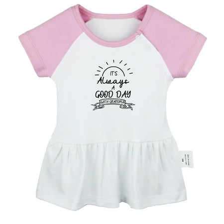 

It s Always A Good Day With Grandma Funny Dresses For Baby Newborn Babies Skirts Infant Princess Dress 0-24M Kids Graphic Clothes (Pink Raglan Dresses 6-12 Months)
