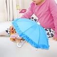 thumbnail image 6 of Cute Umbrella Parasol 1/4 1/6 Dollhouse Miniature Umbrella for 18 inch Dolls Blue, 6 of 8